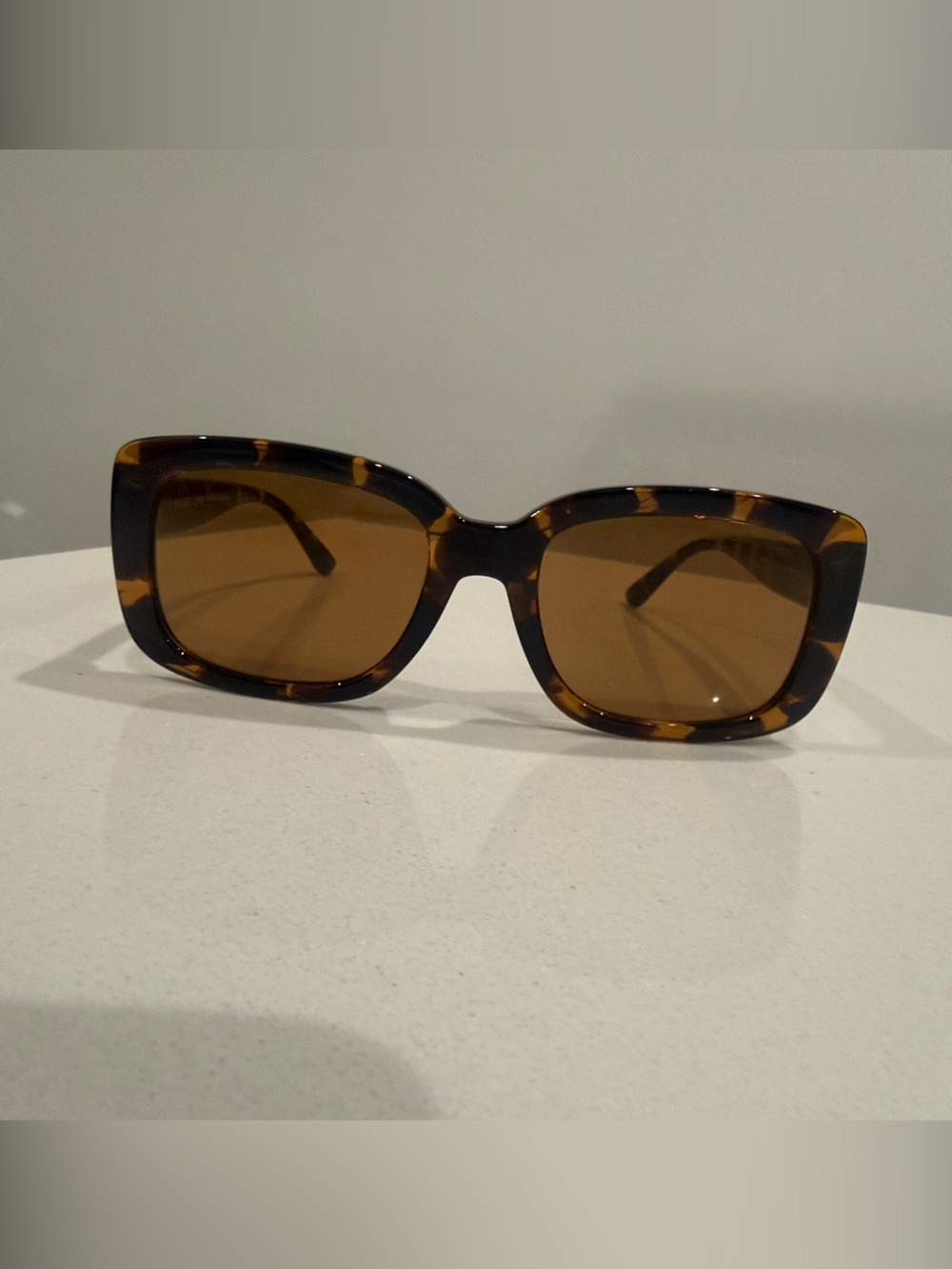 Michael Kors Tortoiseshell Square Sunglasses with Brown Lenses